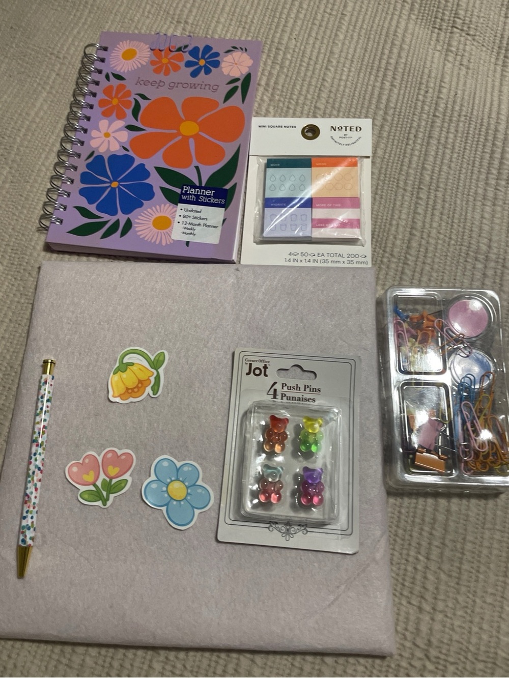 Mini Bulletin Board + Hand-Cut Sticker & Stationery Bundle